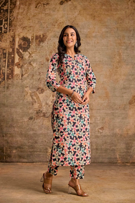 Floral print Kurti set