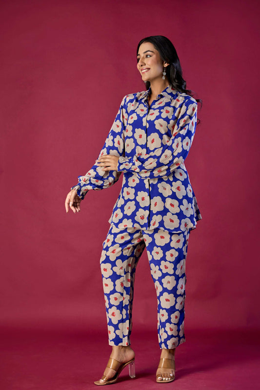 Blue Floral Coord set