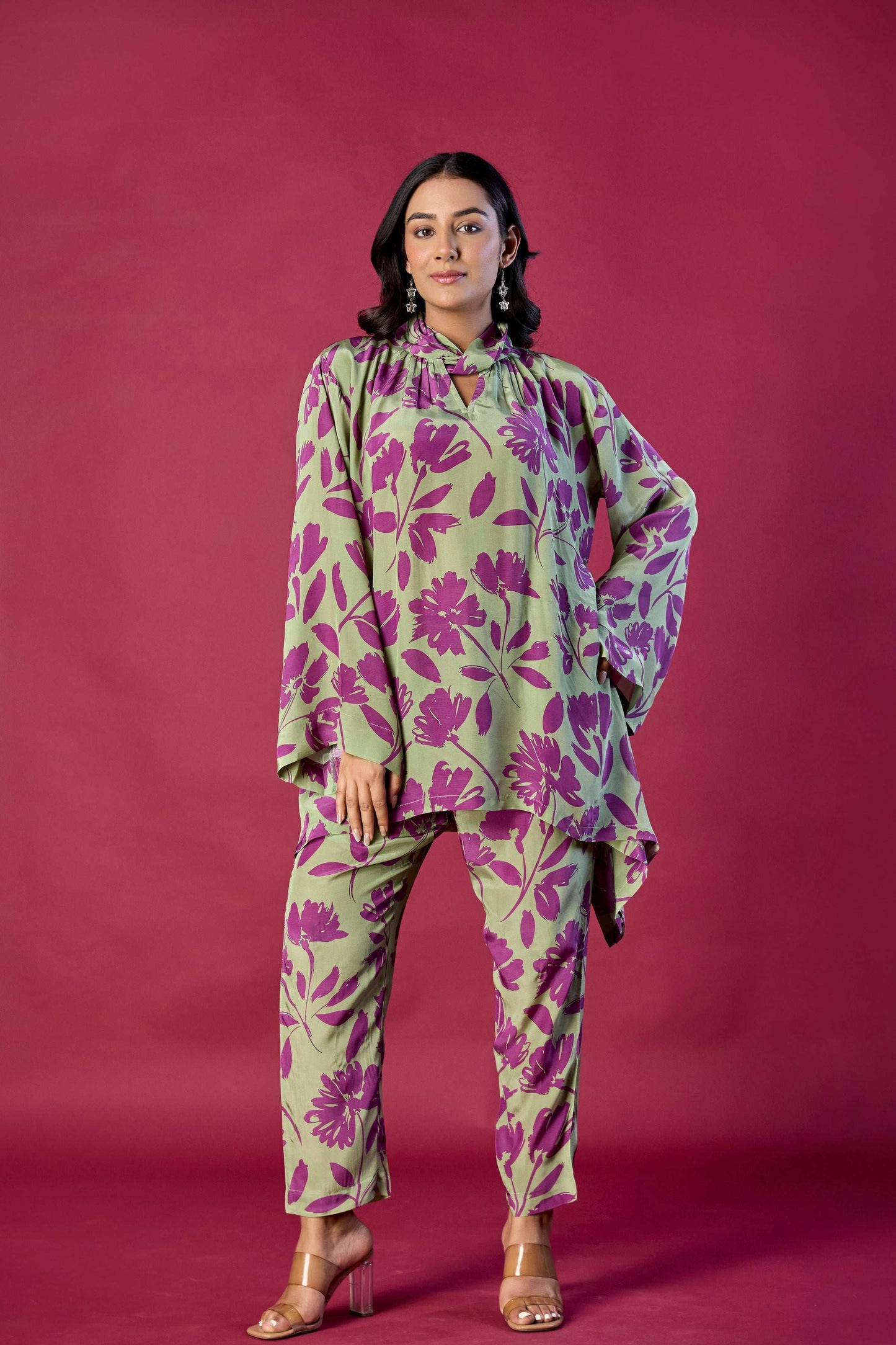 Olive Floral Coord set