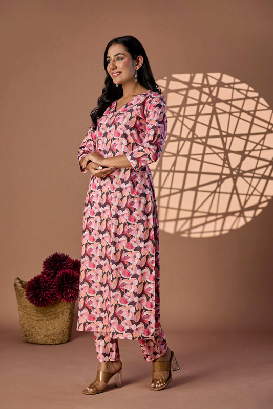 Abstract floral Kurti set