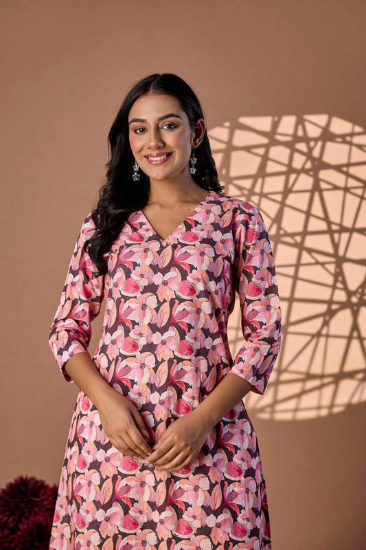 Abstract floral Kurti set