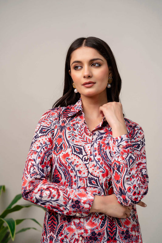 Abstract floral long dress