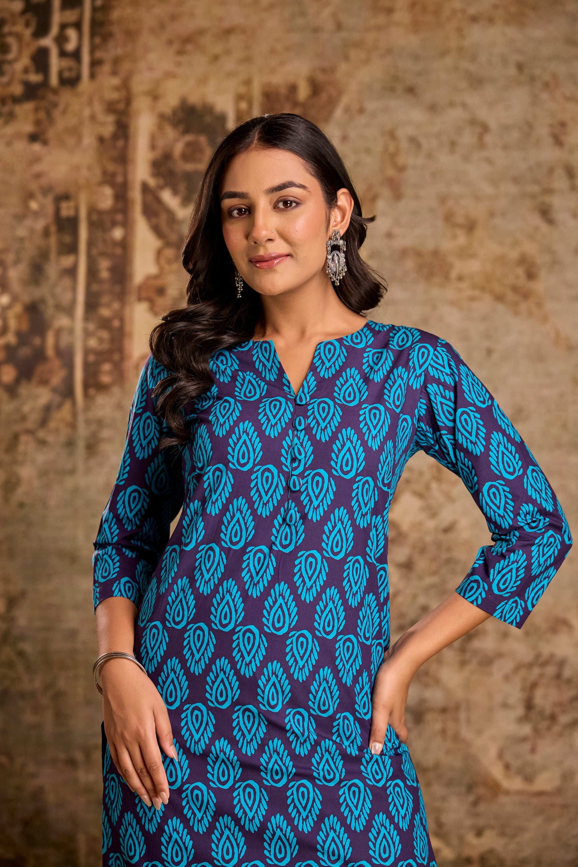 Paisley print Kurti set
