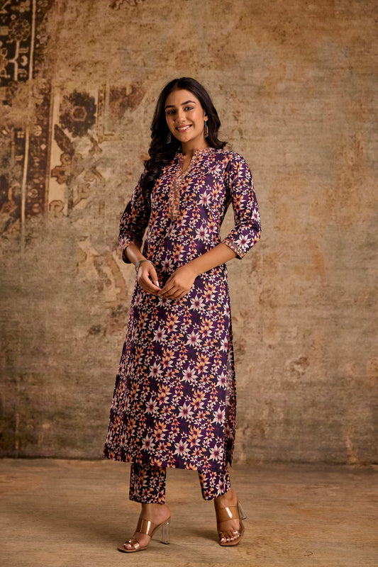 Floral print Kurti set