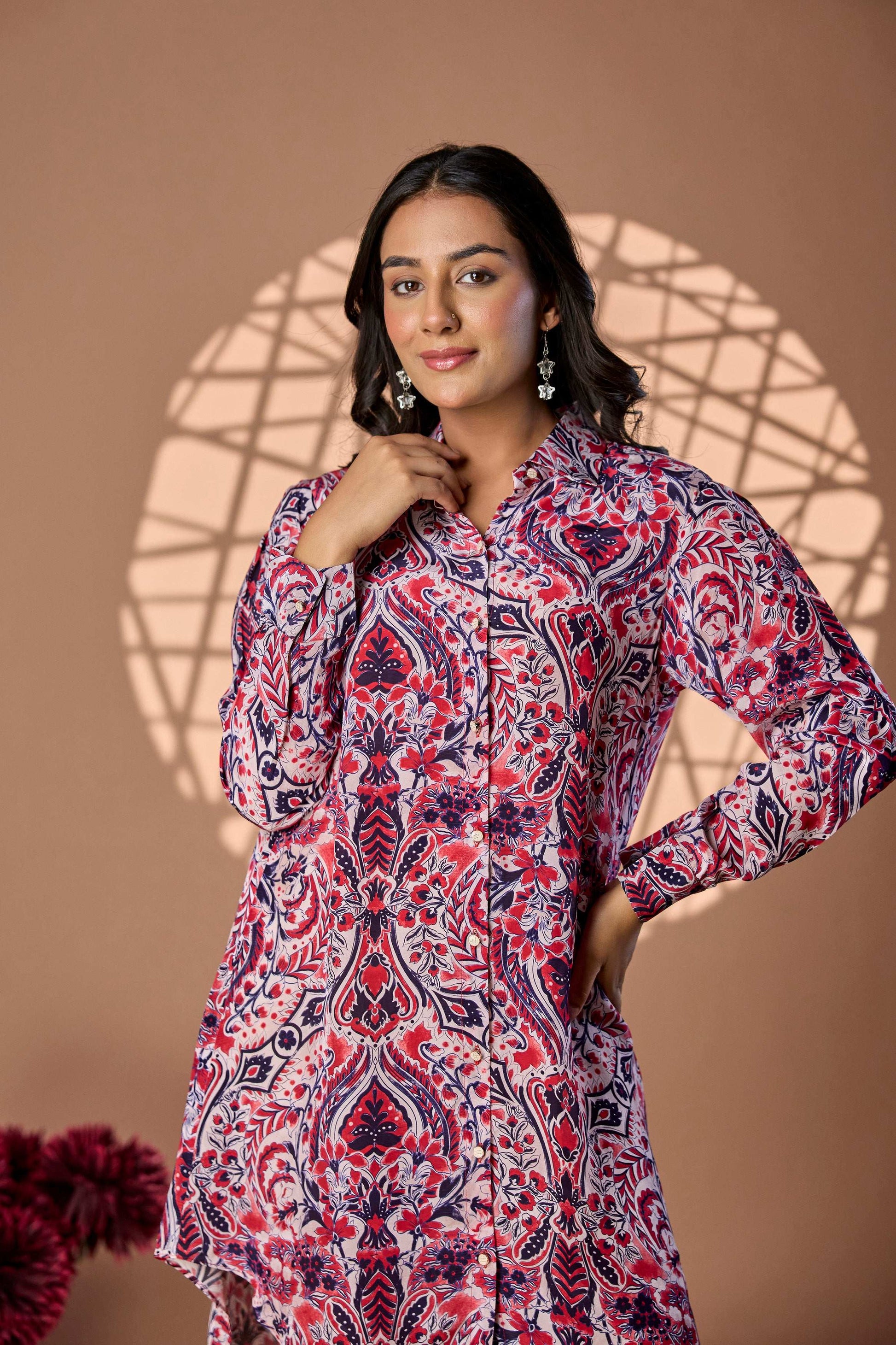 Floral print short dress