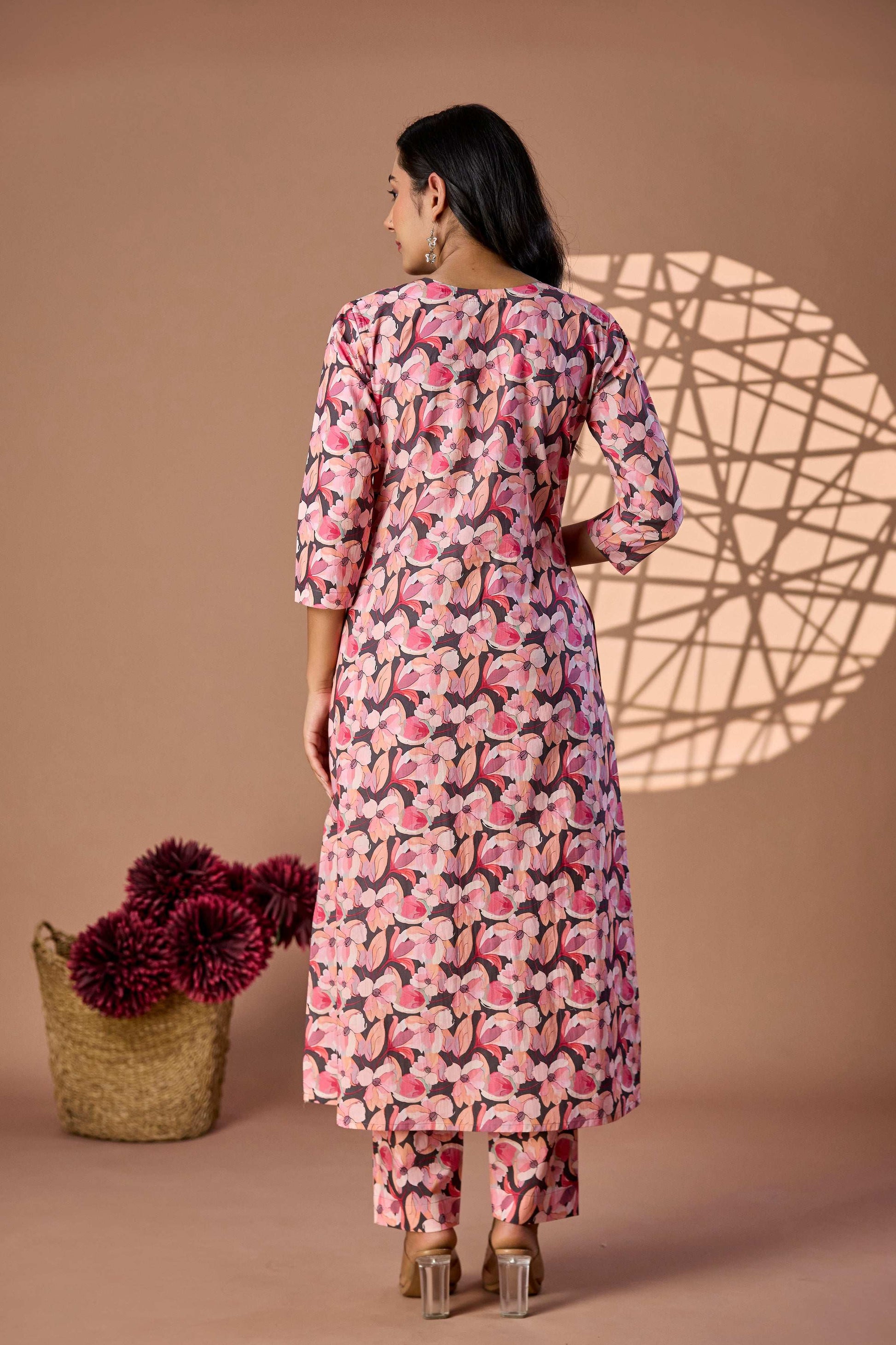 Abstract floral Kurti set
