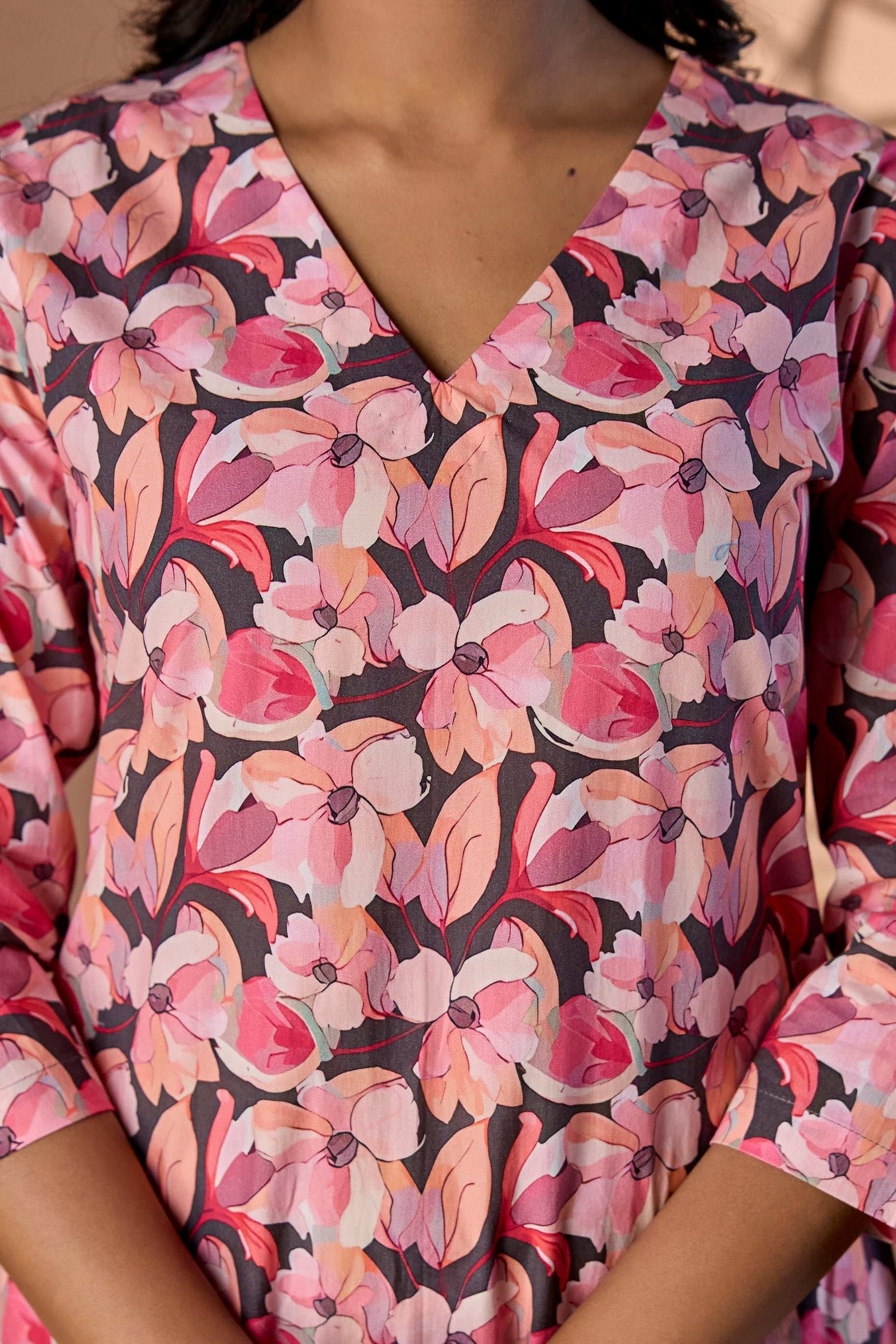 Abstract floral Kurti set
