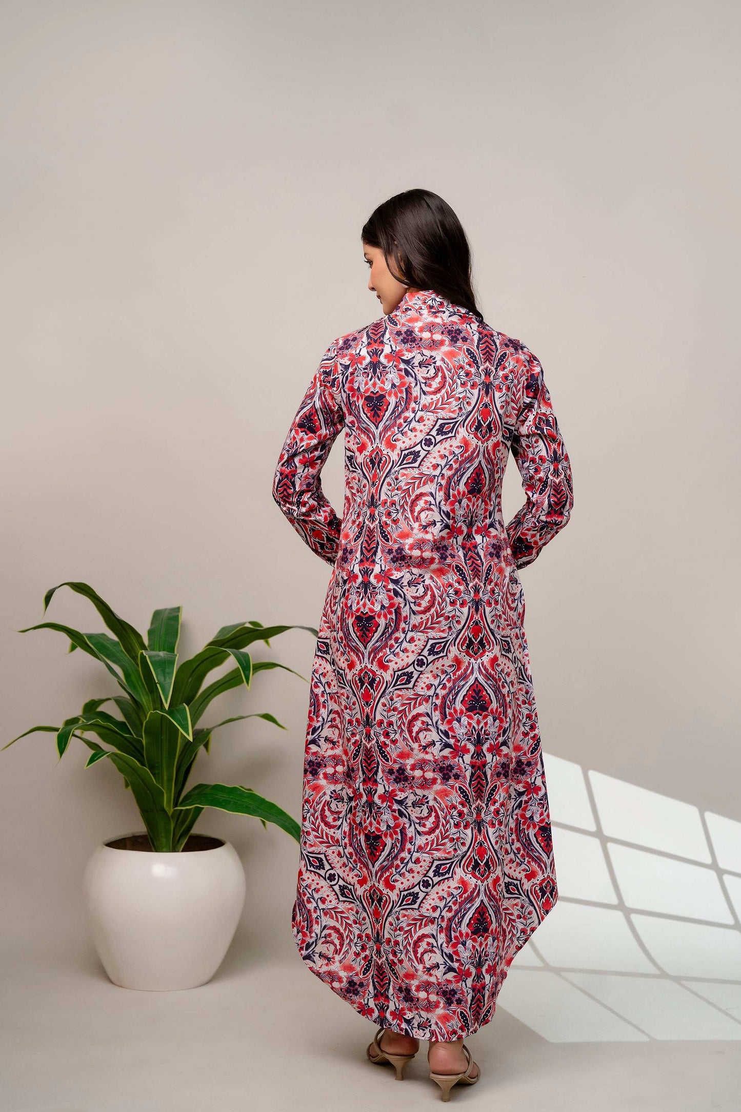 Abstract floral long dress