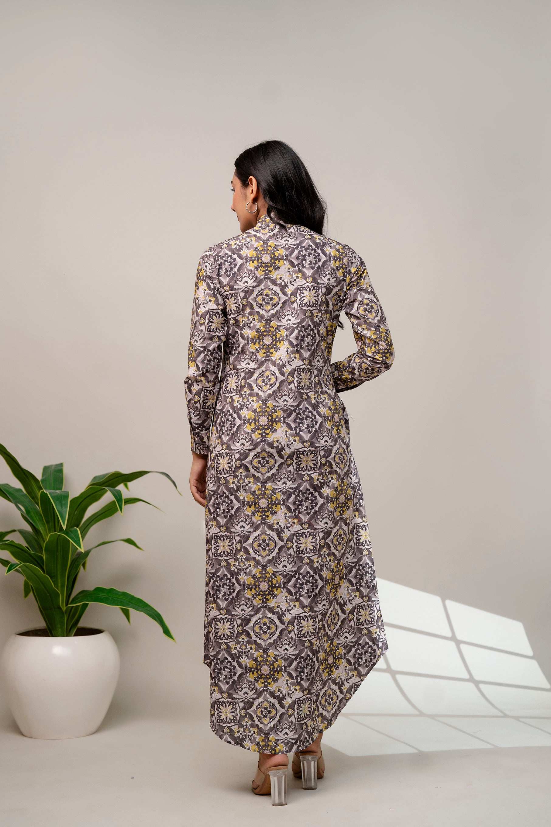 Batik floral print long dress